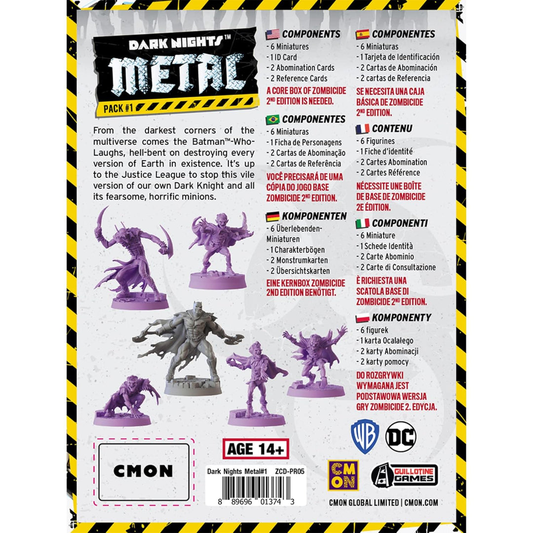 CMON, Zombicide 2. Edition – Batman Dark Nights Metal Pack 1, Miniaturen-Erweiterung, Kennerspiel, D