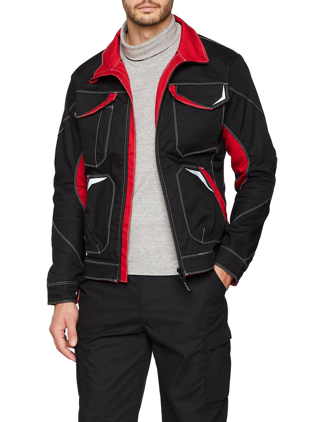 Cofra V480-0-05.Z52 Arbeitsjacke "Abrantes", schwarz / rot, Grösse 52