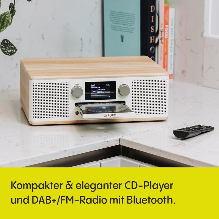 Pure Classic C-D6 Musiksystem (CD-Player, DAB+/FM, Bluetooth, AUX, USB, Wecker, Sleeptimer) Cotton W