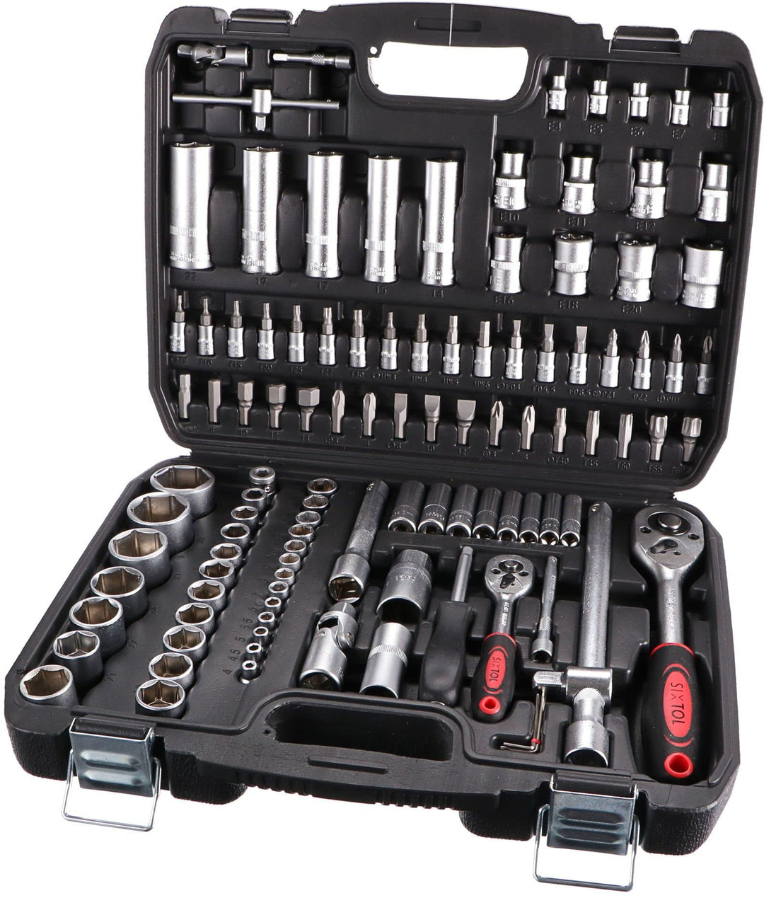 SIXTOL TOOL SET 108 Gola-Set im Koffer | 1/4" & 1/2" Ratsche | Metallverschluss 108 Gola set, 108 Go