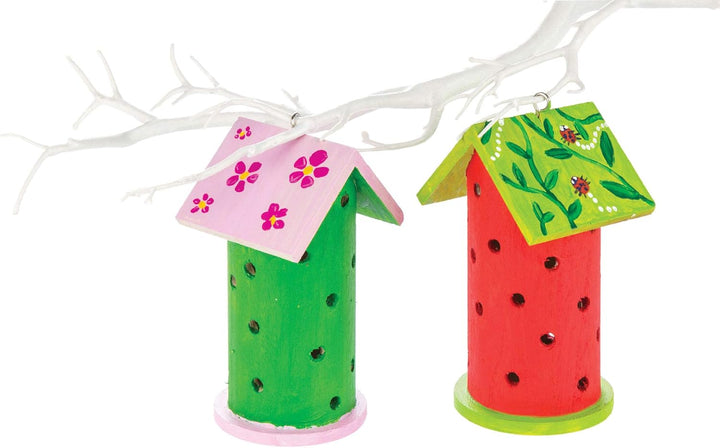 Baker Ross AV954 Marienkäfer-Häuschen aus Holz für Kinder zum Basteln und Gestalten (2 Stück), 13cmx