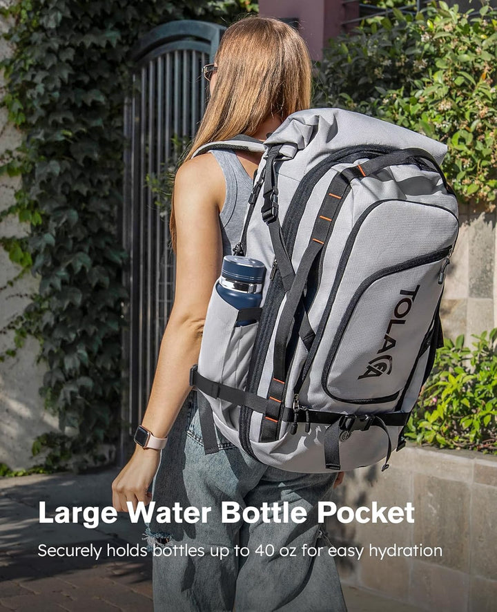 Tolaccea Reiserucksack, Gross Handgepäck Rucksack, TSA-Freundlich Rolltop Laptop Rucksack für 17,3 Z