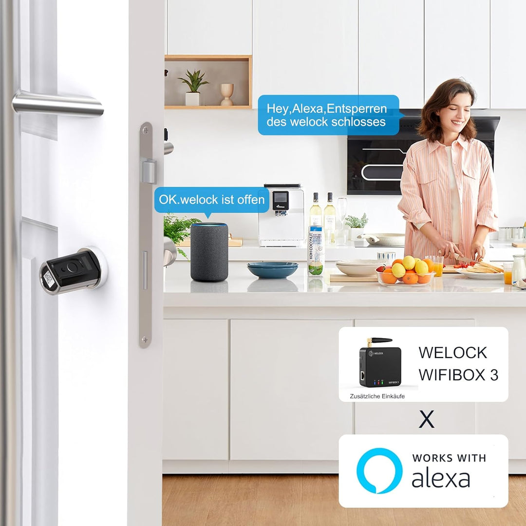 WELOCK Touch41 Türschloss Fingerabdruck,Fingerabdruck Türschloss Haustür,Elektronisches Türöffner IP