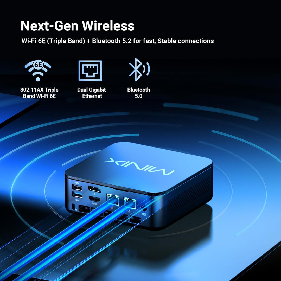MINIX NGC-NR660LP Mini PC, AMD Ryzen 5 6600H, 16GB LPDDR5, 512GB PCIe SSD, Compact Windows 11 Pro Mi