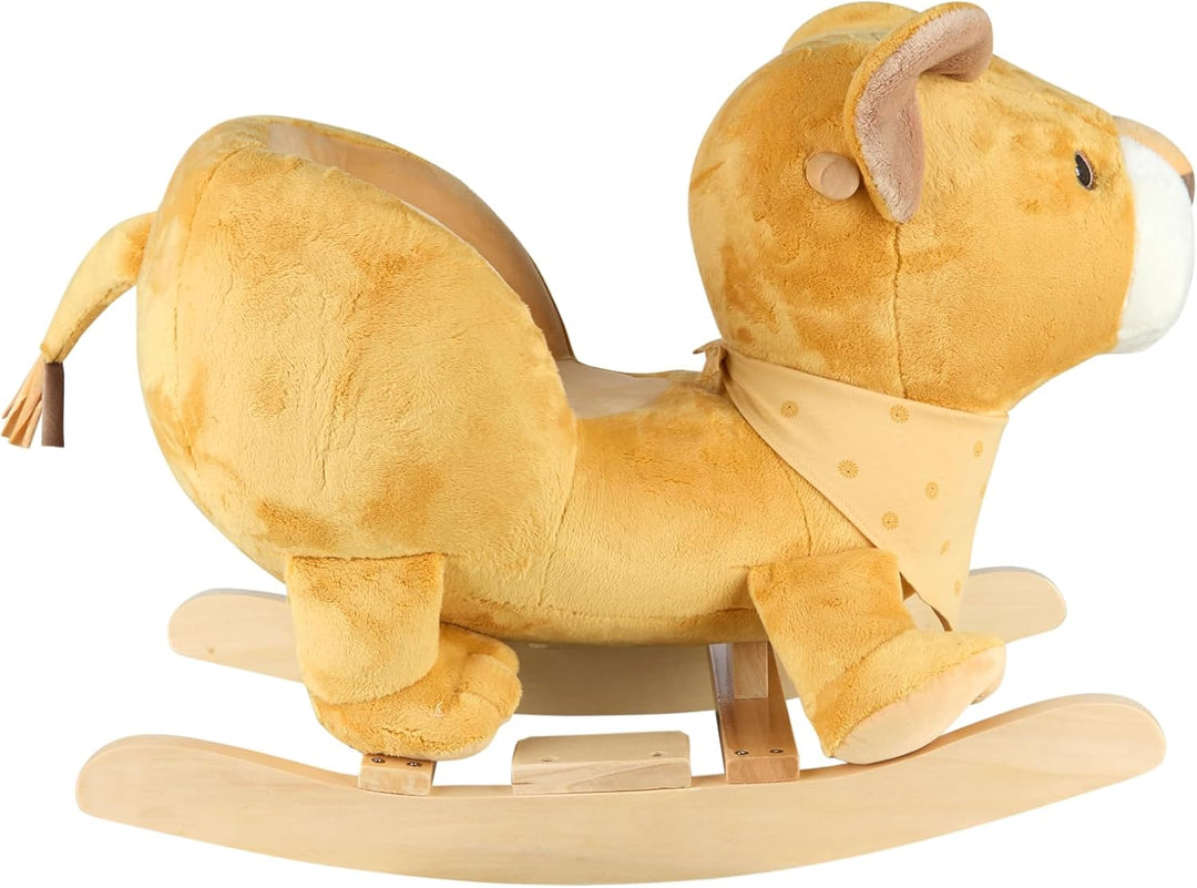 Sterntaler Schaukeltier Löwe Leo - Schaukelpferd aus Flausch & Holz - weiche Sitzfläche - Spielzeug