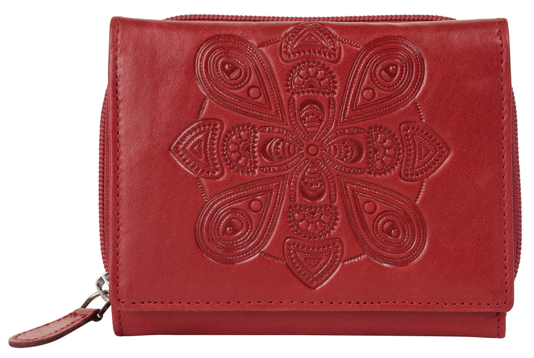 bruno banani Geldbörse Mandala Echt Leder rot Damen - 021644, Rot
