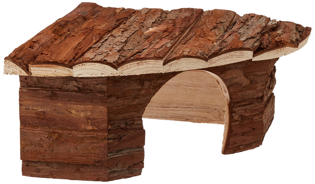 Croci Wood Eckhaus - Haus für Nagetiere und Meerschweinchen, Eckunterstand aus Holz, Zubehör für Ham