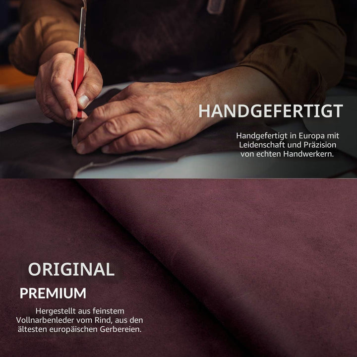 SURAZO Premium Handyhülle für Samsung Galaxy A54 Hülle Leder – Klappbare Echtleder Schutzhülle [Magn