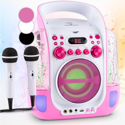 auna Kara Liquida Karaoke Anlage - Karaoke Maschine mit 2 x Mikrofon, Karaoke Box mit Spezialeffekte