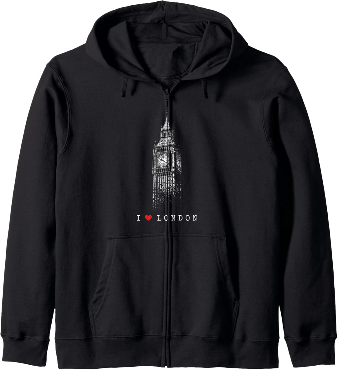 London Big Ben Vintage Skyline England UK I Love London Kapuzenjacke