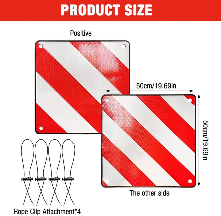 2 in 1 Warntafel Italien und Spanien, 50 x 50 cm warntafel fahrradträger aus Aluminium mit 4 Spannse