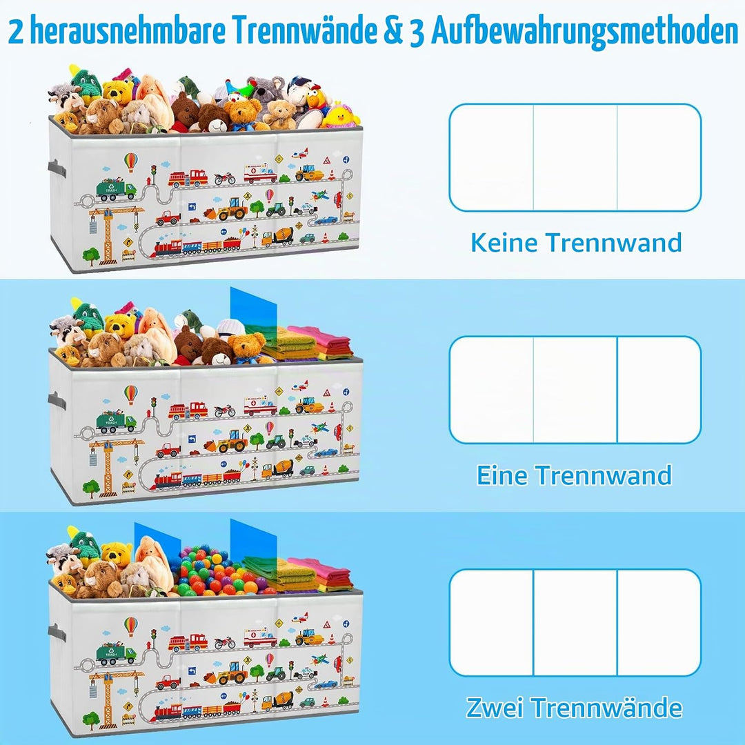 Extra Gross Aufbewahrungsbox mit Deckel Kinder, Zusammenklappbare Oxford-Spielzeugkiste mit Griff fü
