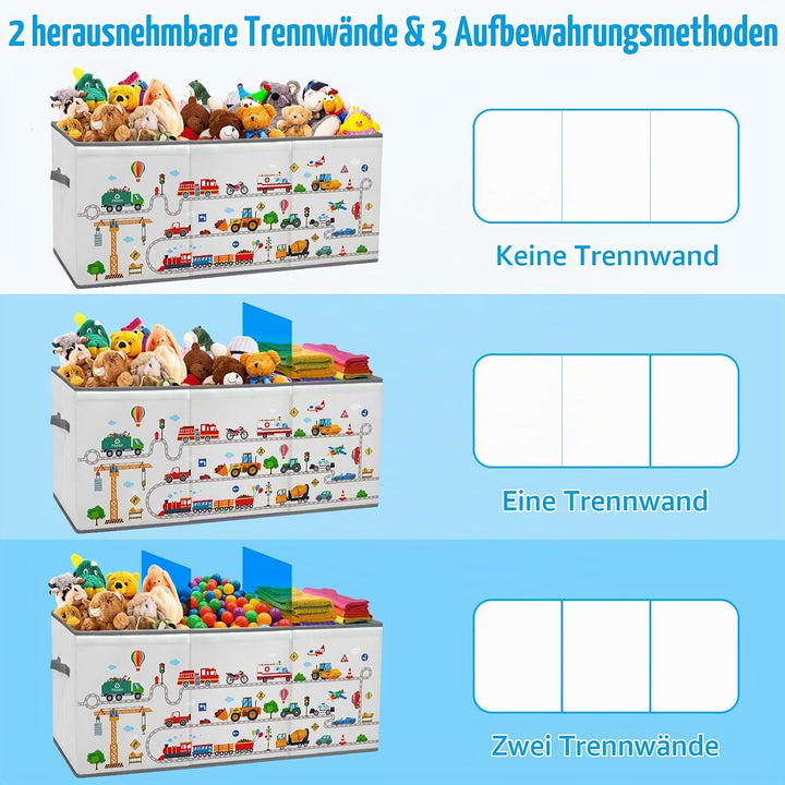 Extra Gross Aufbewahrungsbox mit Deckel Kinder, Zusammenklappbare Oxford-Spielzeugkiste mit Griff fü