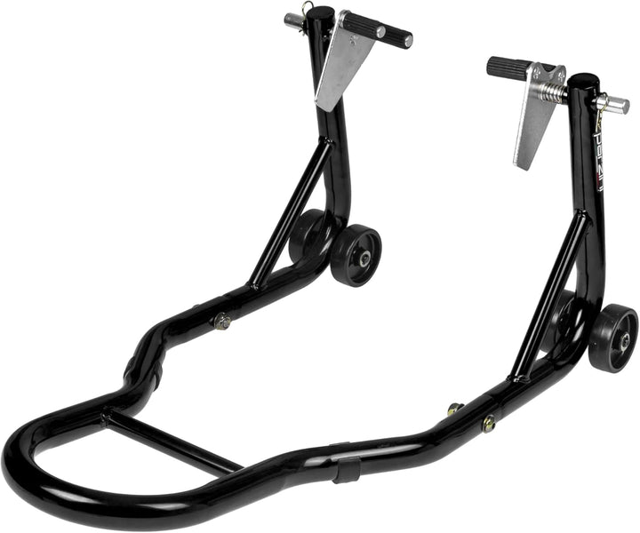 Motorradständer/vorne Montageständer Parzini Strada/Vorderrad, schwarz, universal mit gummierten Auf
