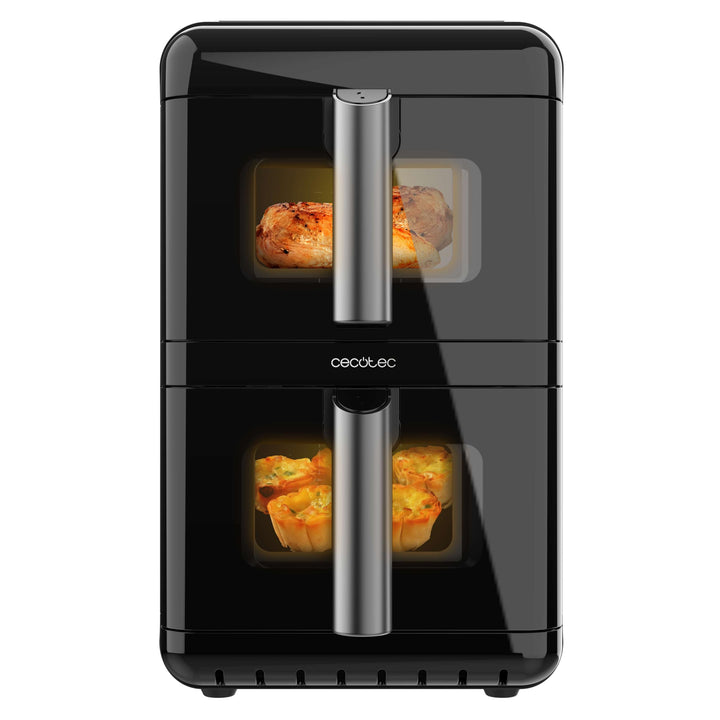 Cecotec Luftfritteuse ohne Öl – Air Fryer 12 l Cecofry DuoLevel 12000 Window. 2900 W, 2 Behälter mit
