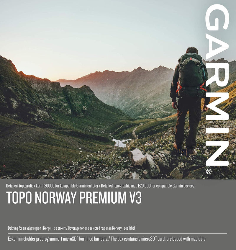 Garmin TOPO Norway Premium v3, 2-Sorost Kartenmaterial, Mehrfarbig, One Size