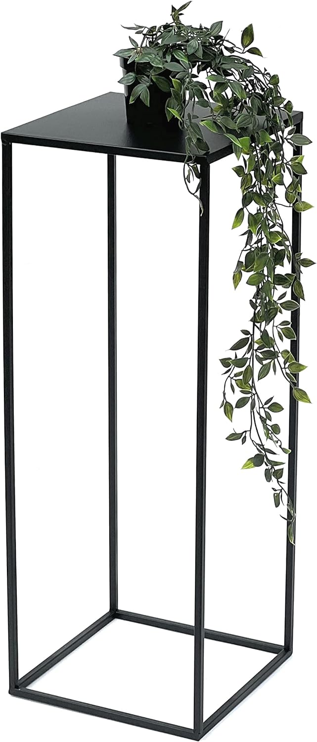 DanDiBo Blumenhocker Metall Schwarz Eckig 70-50 cm Blumenständer Beistelltisch 96315 Blumensäule Mod