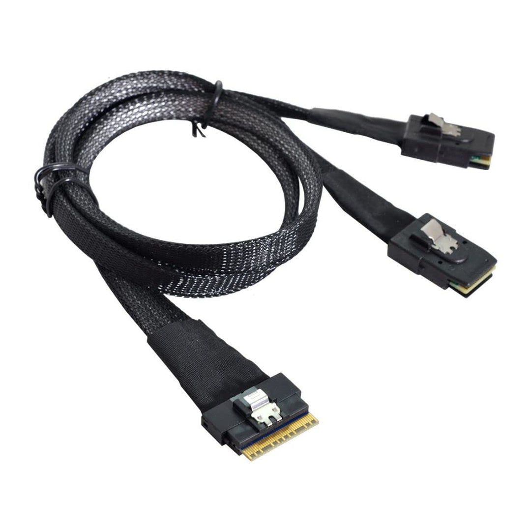 ChenYang CY SFF-8654 8i 74Pin PCI-E Ultraport Slimline SAS Slim 4.0 auf Dual SFF-8087 Mini SAS Kabel