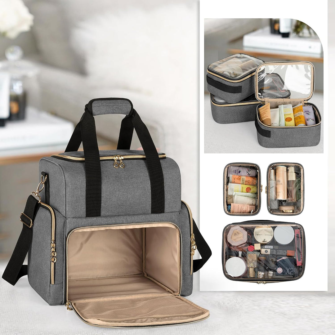 Luxja Kulturbeutel zum Tragen, Kulturtasche für Damen & Männer, Kosmetiktasche für Make up, Make Up