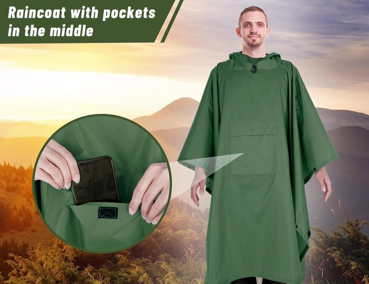 TOMSHOO Unisex Poncho Armee grün, Armee grün