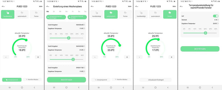 revolt Smart Home Thermostate: 6er-Set Heizkörper-Thermostate mit App-Programmierung, Bluetooth (Woc