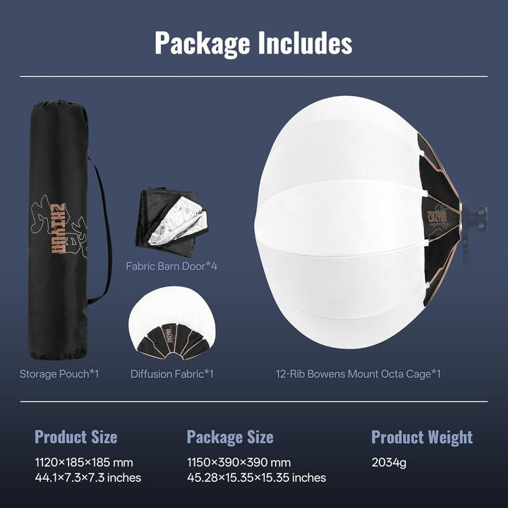 ZHIYUN [Official] 85cm Laterne Softbox Bowens, Universal für Licht mit Bowens Mount, für ZHIYUN G200