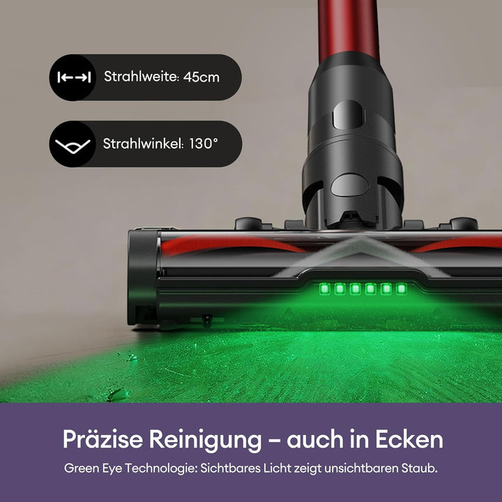Ultenic Akku Staubsauger 55000Pa/600W/80Min, 1,6L Staubsauger Kabellos mit Multi-Zyklon-Filtration,