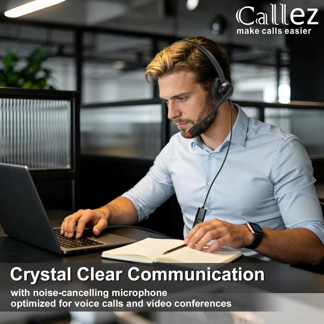 Callez USB-C Headset mit Mikrofon Noise Cancelling, Typ-C Headset für iPhone 17/16/15 Samsung Handy