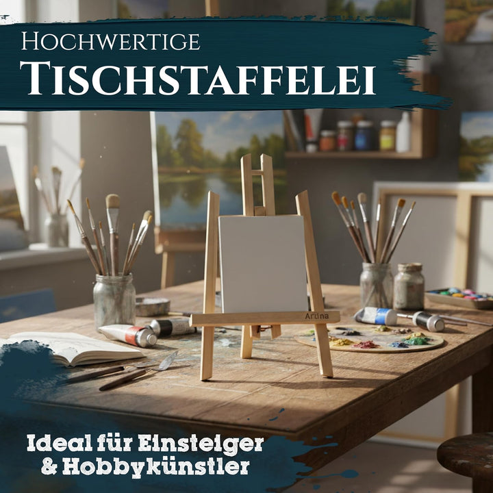 Artina Manchester 2er Set Tischstaffelei klein aus Holz 28cm Mini Präsentationsstaffelei Display-Sta