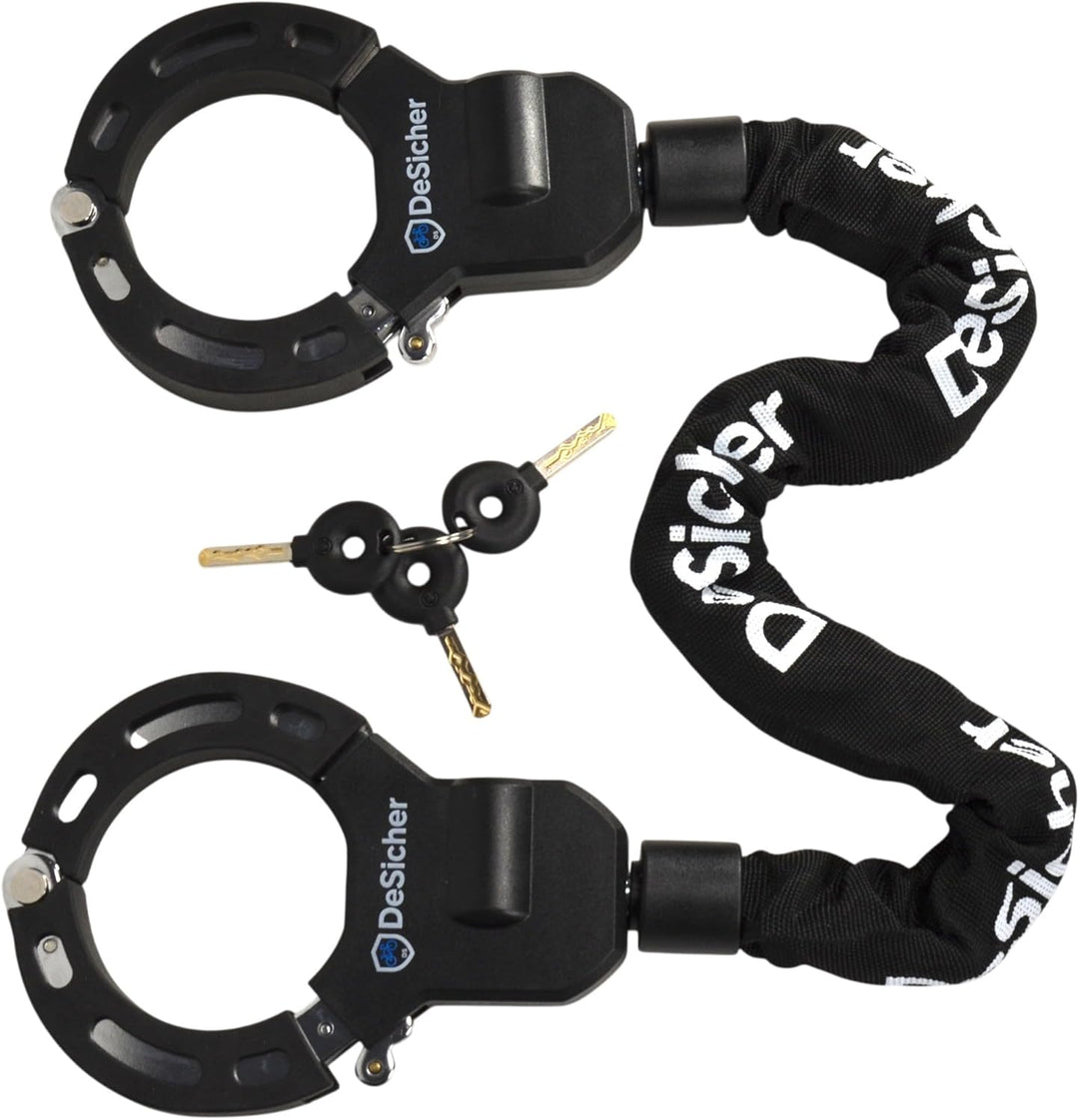 DuoLock 90 - Grosses Handschellen-Kettenschloss für E-Scooter & Fahrrad, 90 cm, 70 mm Öffnungsdurchm