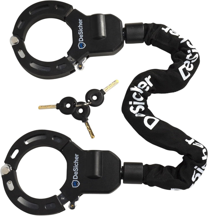 DuoLock 90 - Grosses Handschellen-Kettenschloss für E-Scooter & Fahrrad, 90 cm, 70 mm Öffnungsdurchm