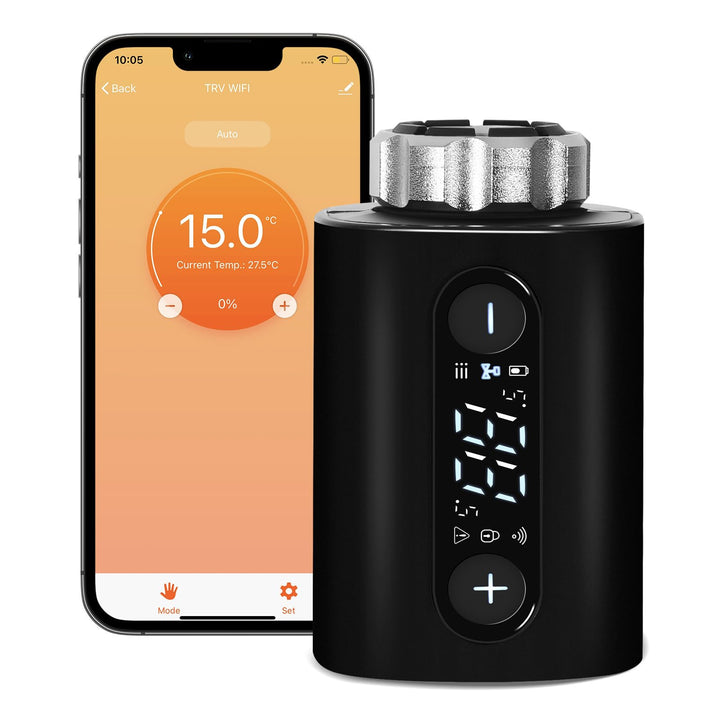 Heizkörperthermostat, WiFi Smartes Heizungsthermostat mit APP-Steuerung, inkl. 5 Adapter, kein Gatew
