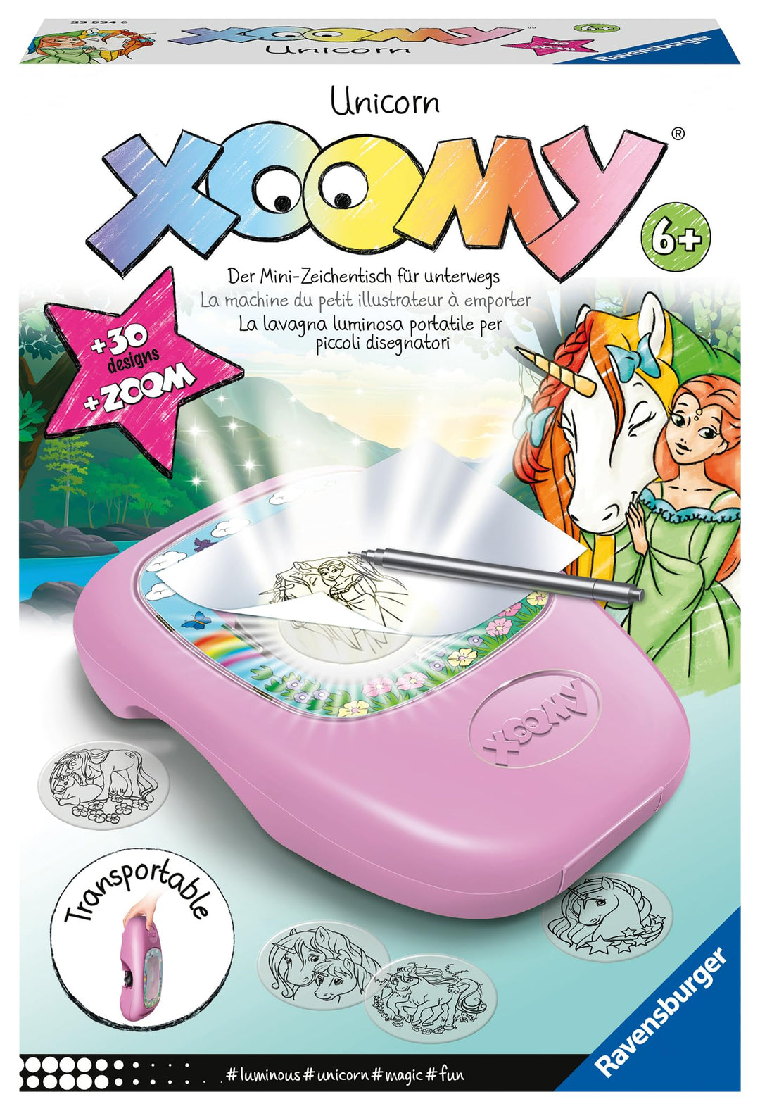 Ravensburger Xoomy Midi Unicorn 23534 - Zauberhafte Einhörner zeichnen lernen, Kreatives Zeichnen un