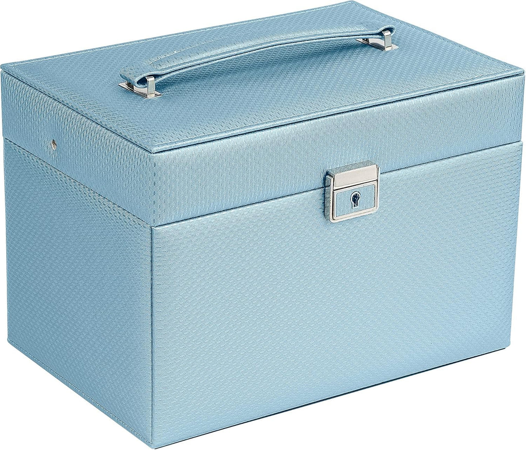 ADEL DREAM Schmuckkasten, Schmuckkoffer, gross, abschliessbar, 4 Ebenen mit 3 Schubladen, mit Spiege