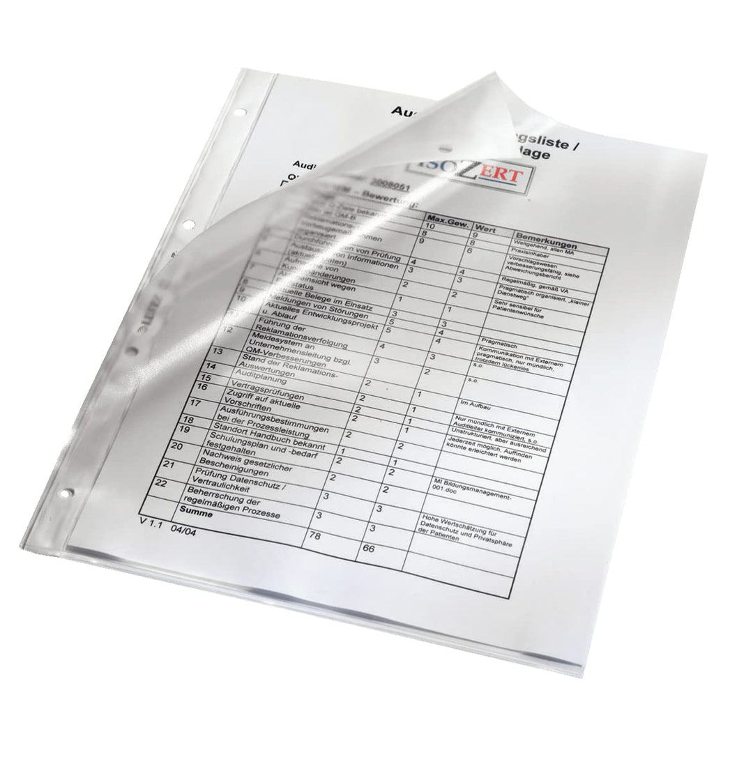 Leitz 4784-00-03 Prospekthlle, A4, PP, genarbt, 0,12 mm, Lochseite