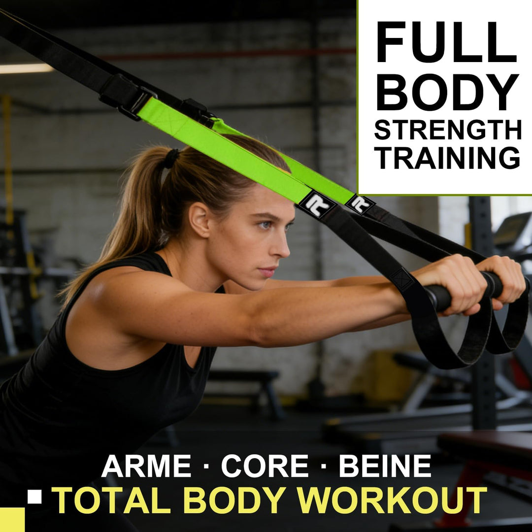 Schlingentrainer Sling Trainer Set mit Türanker Einstellbar Fitness Zuhause Suspension - geeignet fü