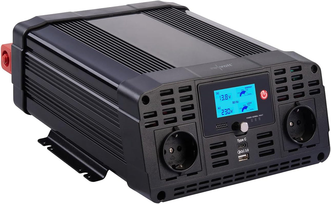 revolt Sinus Wechselrichter: 12-V-Wechselrichter auf 230 Volt, USB-A und -C, 1.500 Watt, Sinuswelle