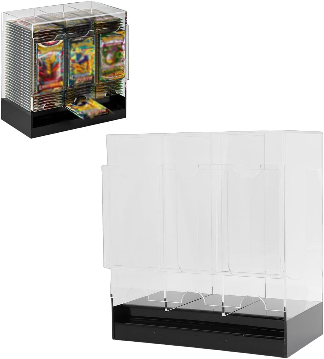 Acryl-Kartenspender, Booster-Pack-Organizer mit 3 Fächern, Stabiler Struktur und Transparenter Ausse