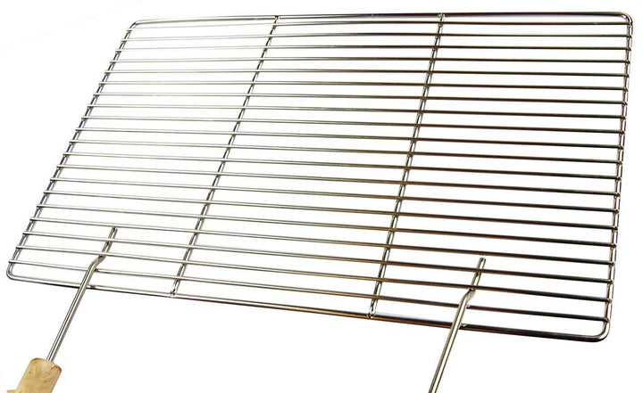 Grillclub Edelstahl Grillrost 53 x 38 cm + 2 Griffe für Wellfire Quatro (nur 10 mm Stababstand) Stäb