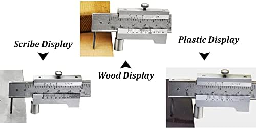 Fafeicy 0-200 mm Edelstahl Messschieber, mit Reissnadel, die auf Holz, Kunststoff, Eisen und anderen