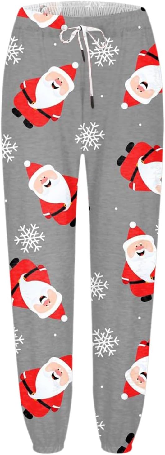 Weihnachten Jogginghose Damen, Damen Jogginghose Lang Sporthose High Waist Weihnachts Drucken Traini