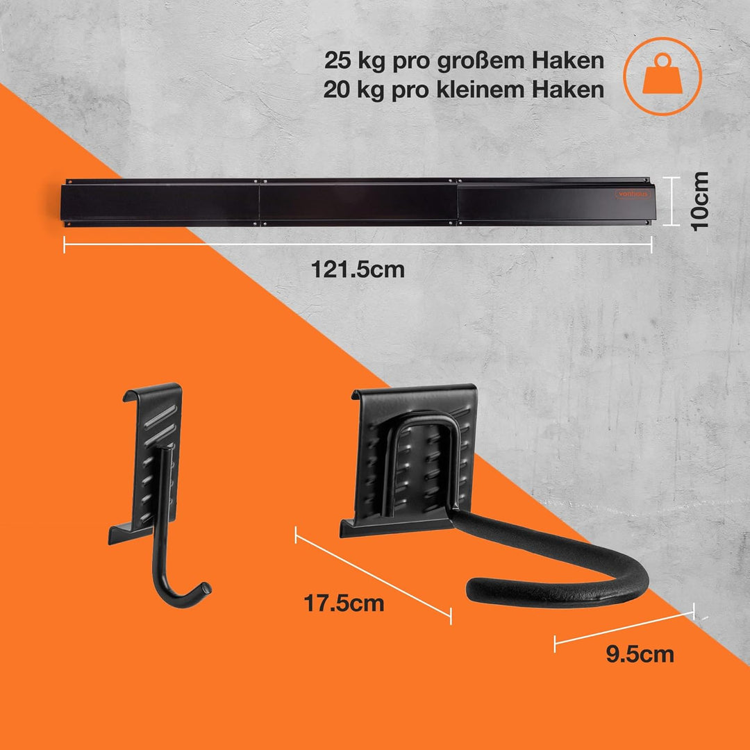 VonHaus Fahrrad Wandhalterung Set für 3 Fahrräder und 3 Helme – Platzsparende, vertikale Fahrradhalt