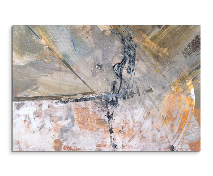 Paul Sinus Art 80x60cm Fotoleinwand Leinwanddruck Kunstdruck Wandbild grau schwarz gelb beige
