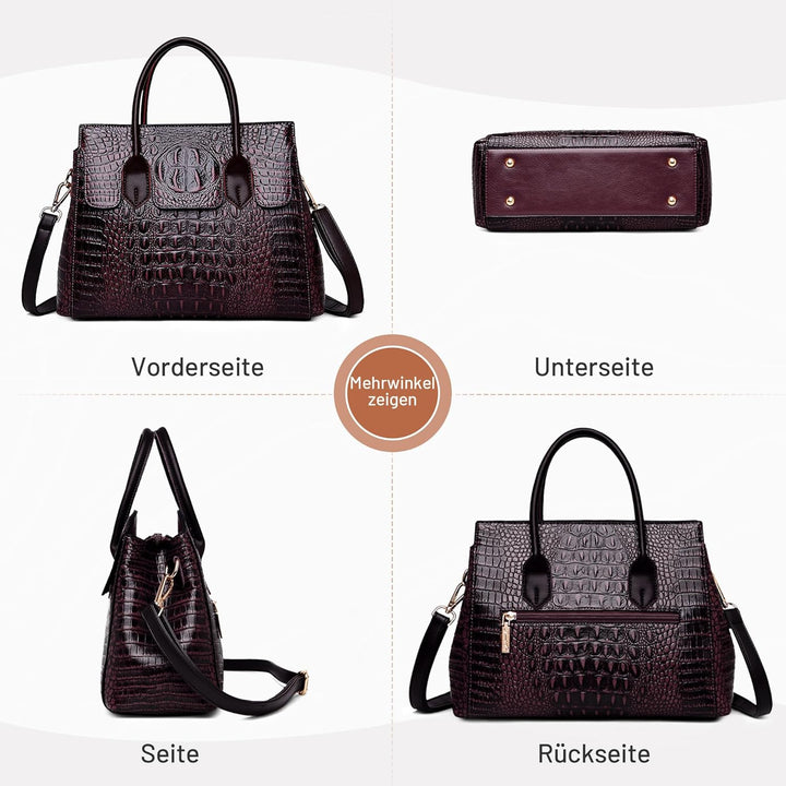 DIRRONA Elegant Damen Umhängetasche Retro Handtasche Casual Reise Schultertasche Gross Kapazität Umh