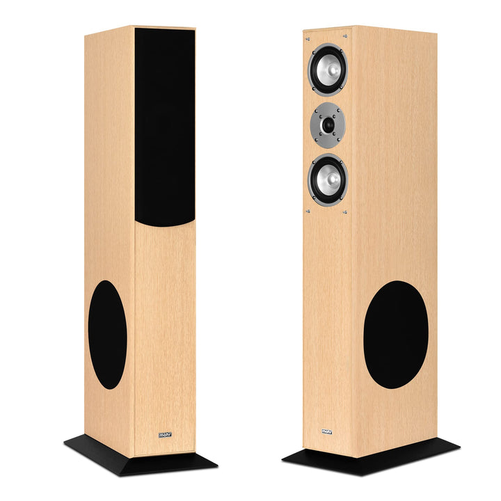 mohr 1 Paar Standlautsprecher SL15 Eiche Lautsprecherboxen, HiFi Klang zum günstigen Preis, Elegante