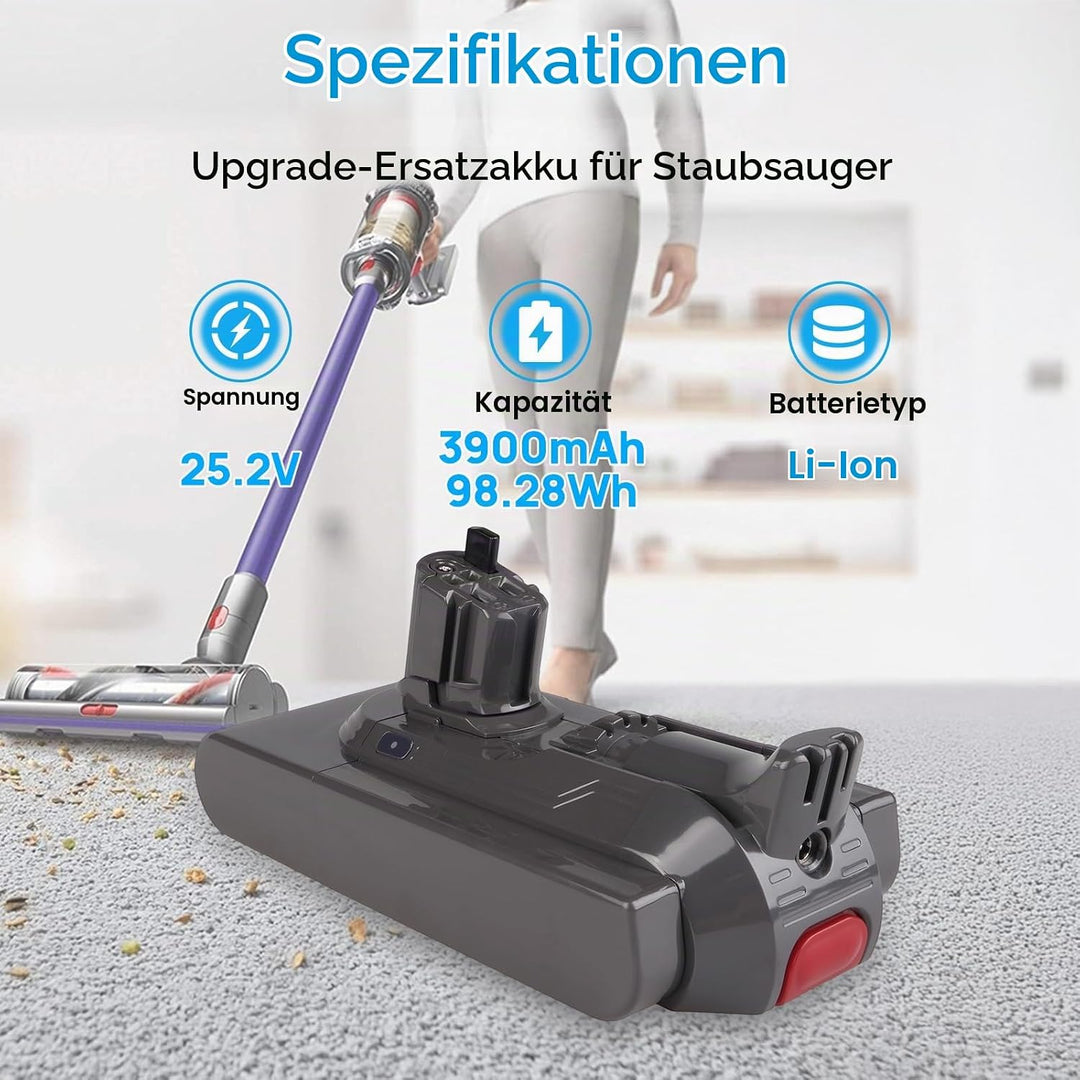 25,2 V 3900 mAh Click-In Akku Kompatibel mit Dyson V11 V15 SV15 SV16 SV18 V11 Torque Drive V11 Outsi