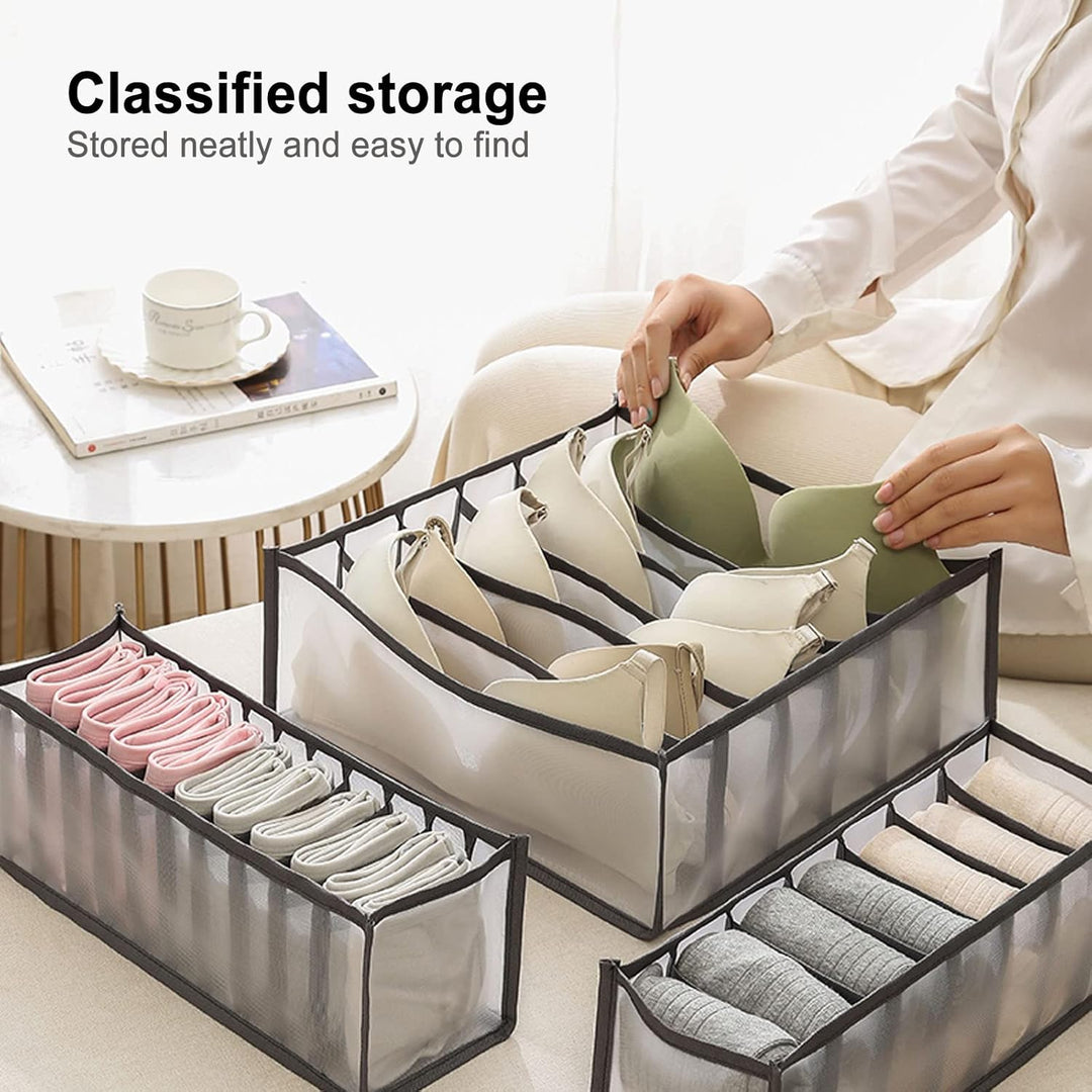 6 Stück Unterwäsche Schubladen Organizer Set, Schubladen Schrank Organizer Faltbar für Socken, Unter