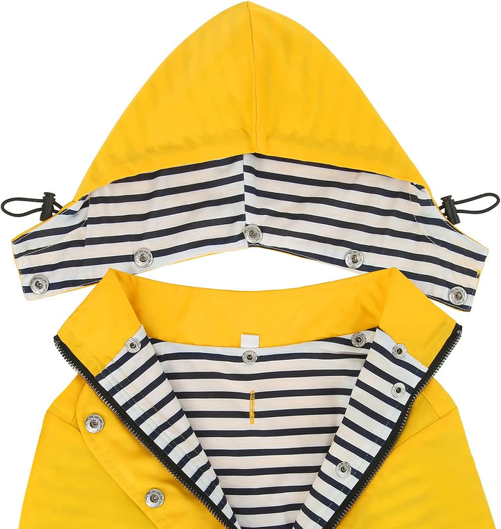 HDE Hunde-Regenmantel, doppellagig, Regenjacke mit Kapuze, für kleine bis grosse Hunde, Gelb - 2XL X