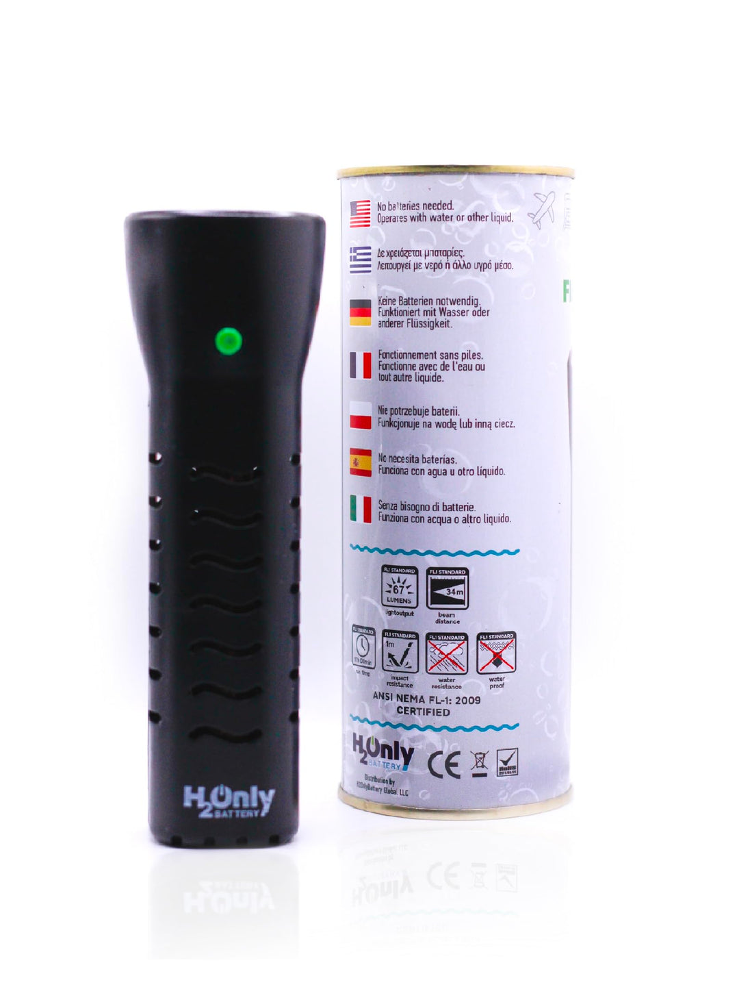 WaterLamp - die Taschenlampe ohne Batterien und Akkus, 1008093 Schwarz, Schwarz