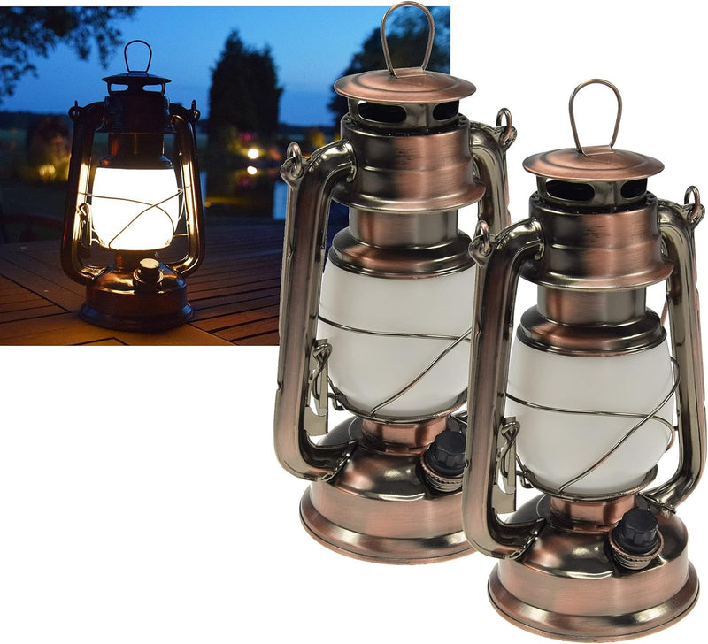 ChiliTec LED Camping Laterne Campinglampe 23cm Dimmbar Batterie 4x AA Mignon Retro Gartenlaterne mit